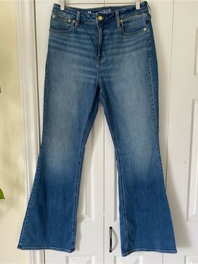 J. Crew Skinny Flare Medium Blue Jeans High Rise 12 inches Size 31